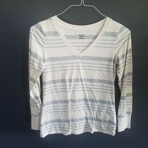 Mossimo | Gray Stripe Long Sleeve Tee